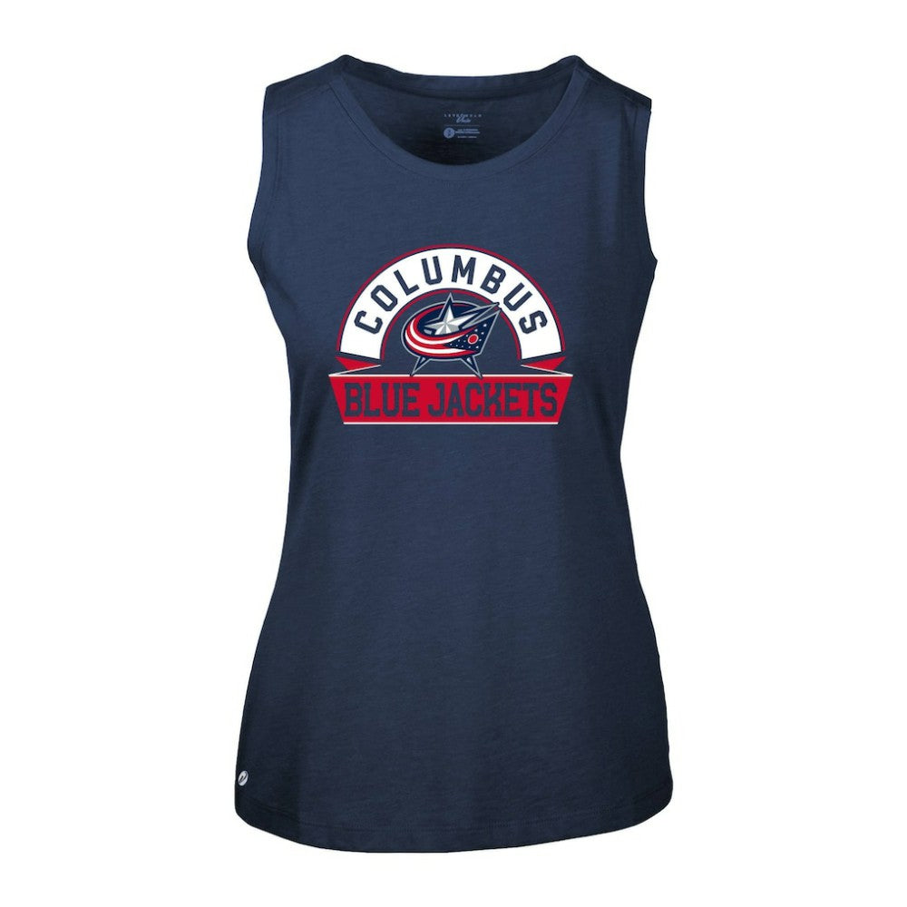 Columbus Blue Jackets Levelwear Women's Macy Banner Arch Tank Top - Navy - NHL