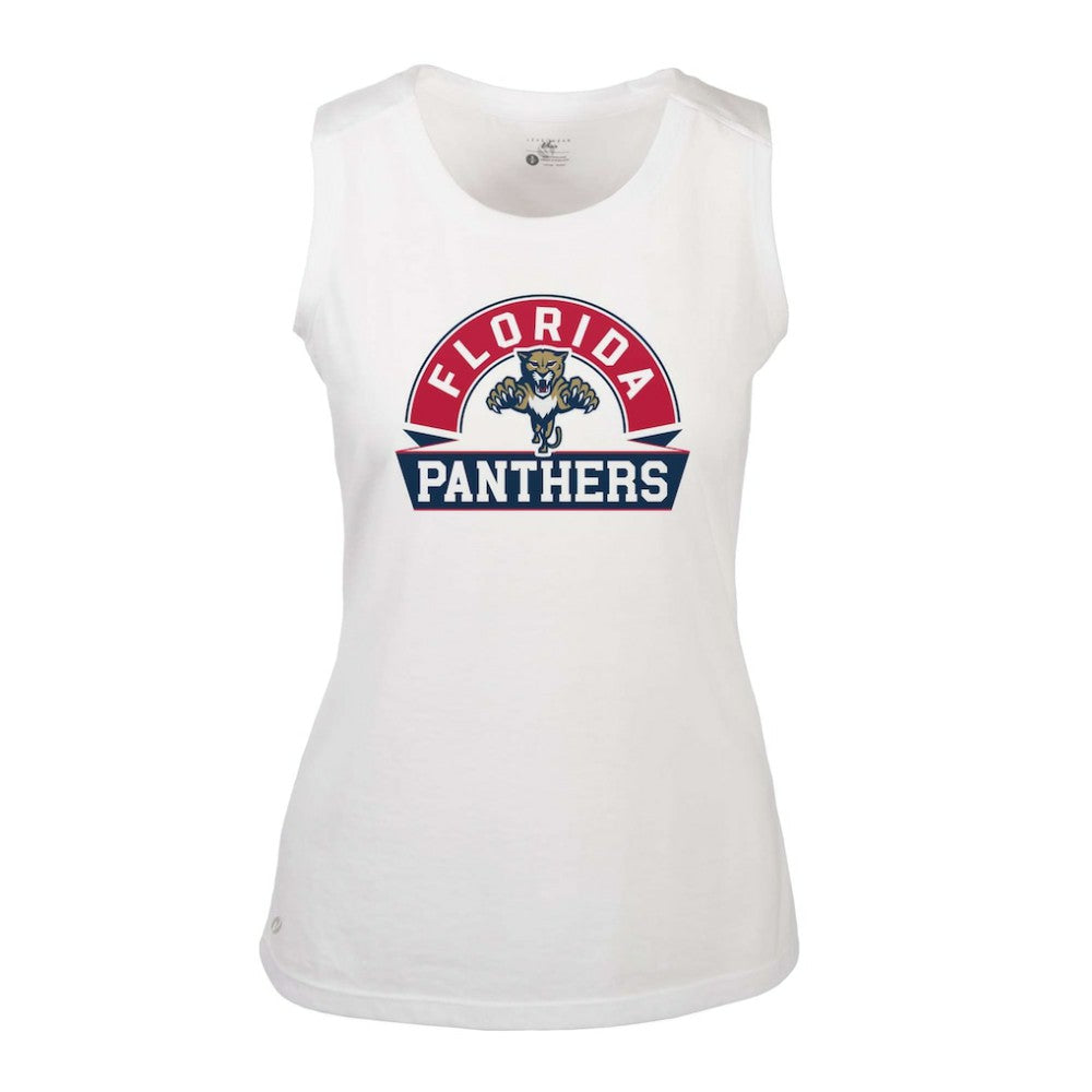 Florida Panthers Levelwear Women's Macy Banner Arch Tank Top - White - NHL