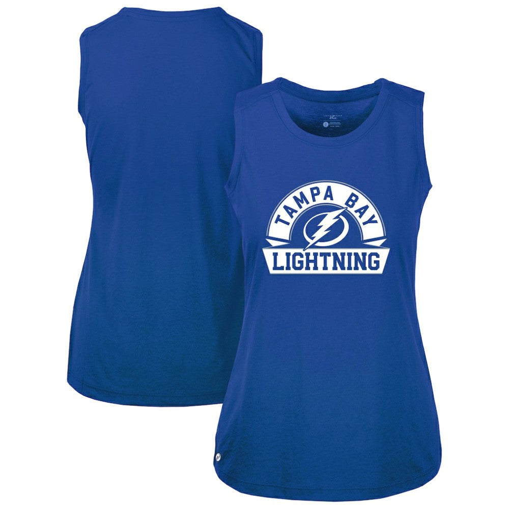 Tampa Bay Lightning Levelwear Women's Macy Banner Arch Tank Top - Royal - NHL
