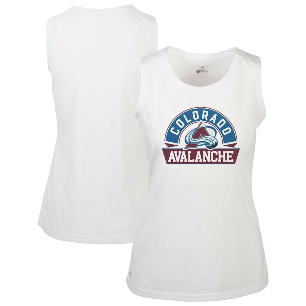 Colorado Avalanche Levelwear Women's Macy Banner Arch Tank Top - White - NHL