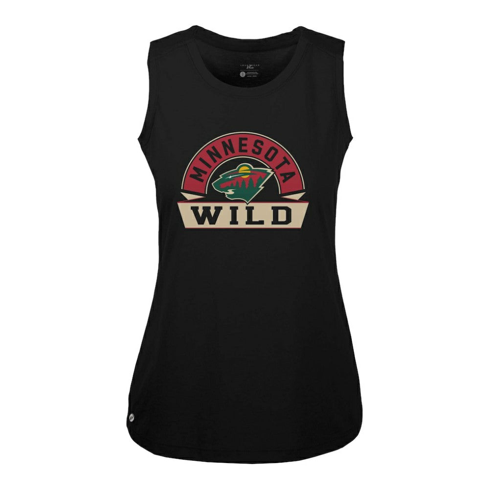Minnesota Wild Levelwear Women's Macy Banner Arch Tank Top - Black - NHL