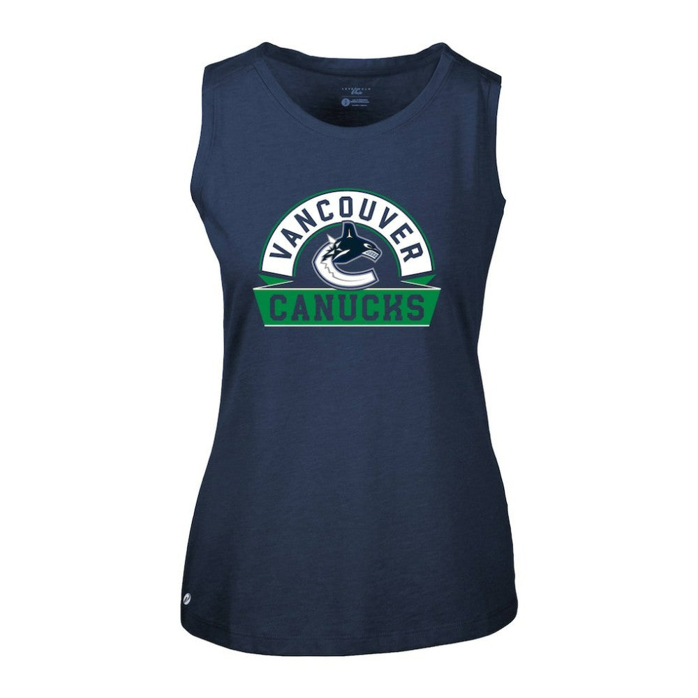 Vancouver Canucks Levelwear Women's Macy Banner Arch Tank Top - Navy - NHL