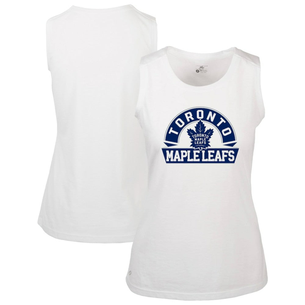 Toronto Maple Leafs Levelwear Women's Macy Banner Arch Tank Top - White - NHL