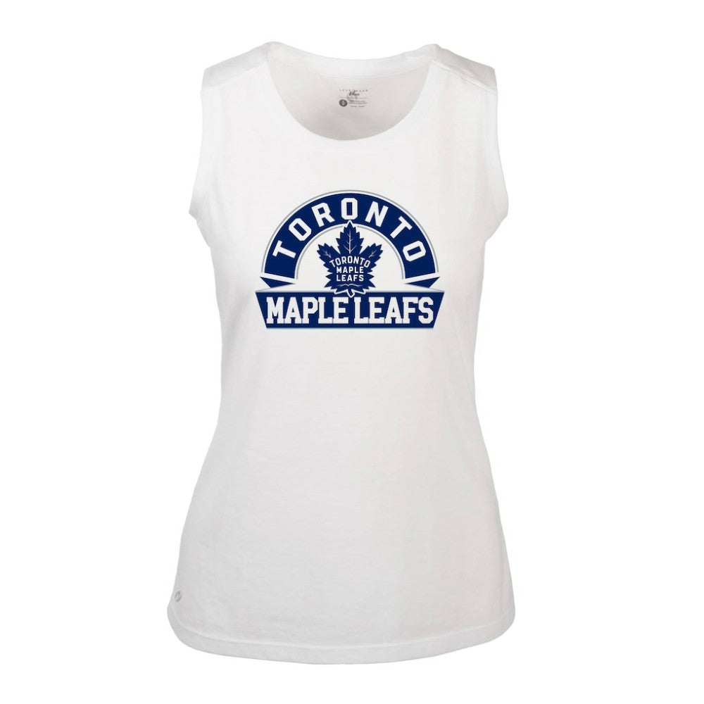 Toronto Maple Leafs Levelwear Women's Macy Banner Arch Tank Top - White - NHL