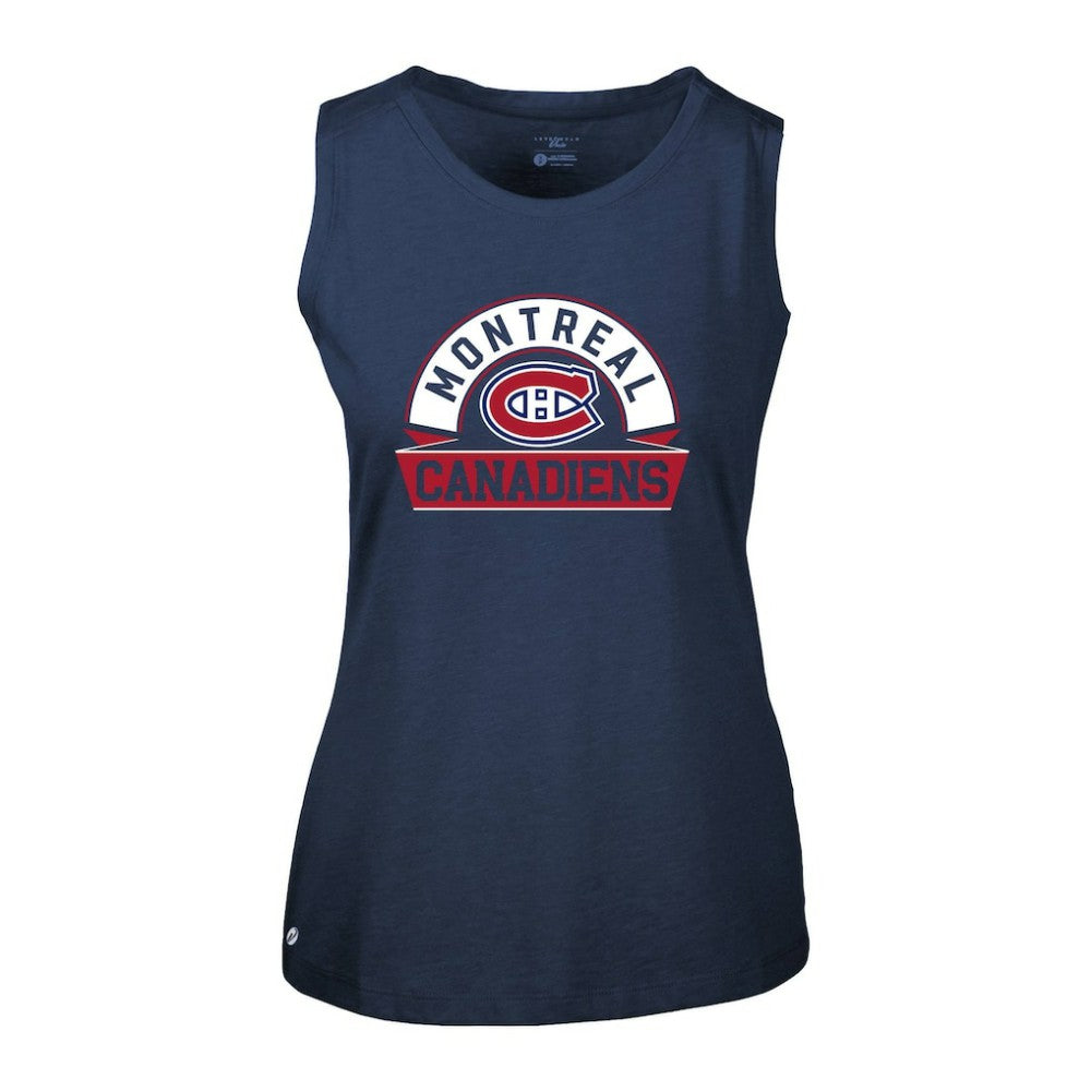 Montreal Canadiens Levelwear Women's Macy Banner Arch Tank Top - Navy - NHL