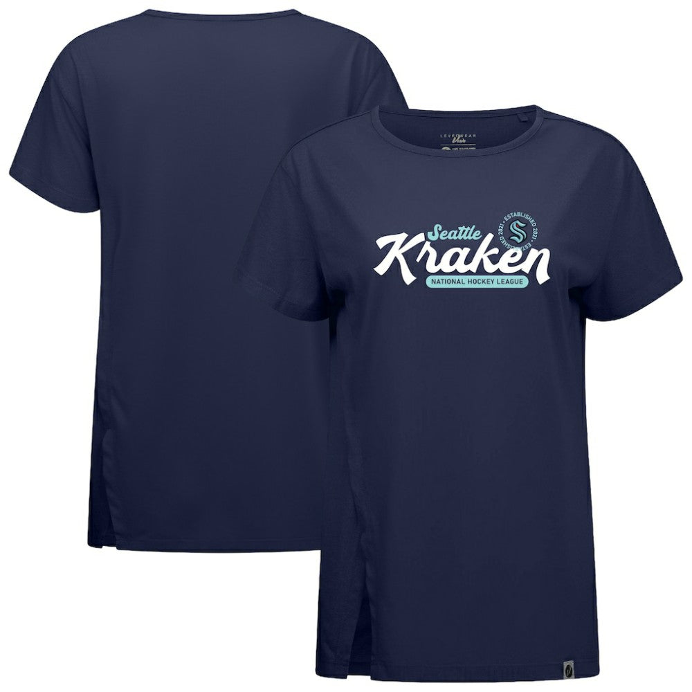 Seattle Kraken Levelwear Women's Influx Monument T-Shirt - Deep Sea Blue - NHL