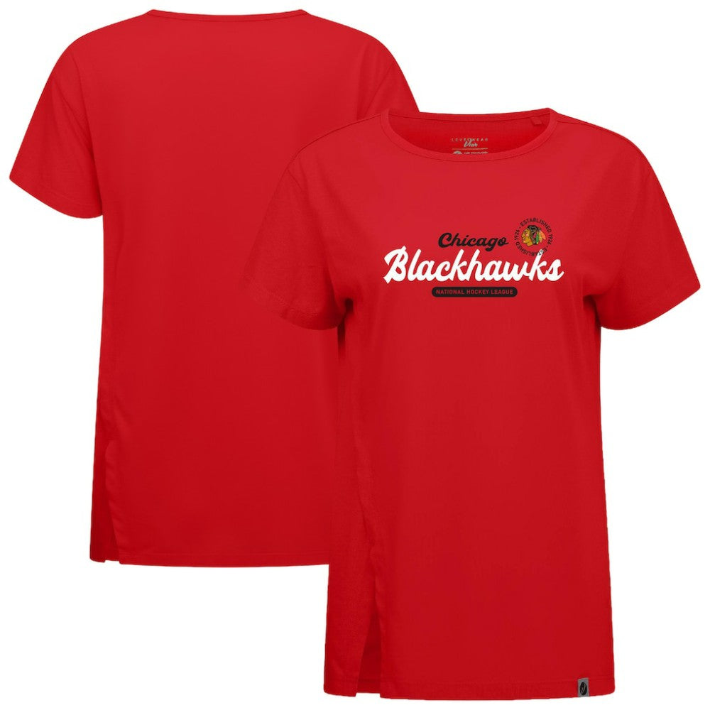 Chicago Blackhawks Levelwear Women's Influx Monument T-Shirt - Red - NHL