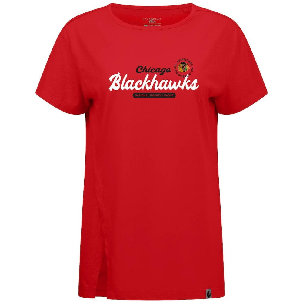 Chicago Blackhawks Levelwear Women's Influx Monument T-Shirt - Red - NHL