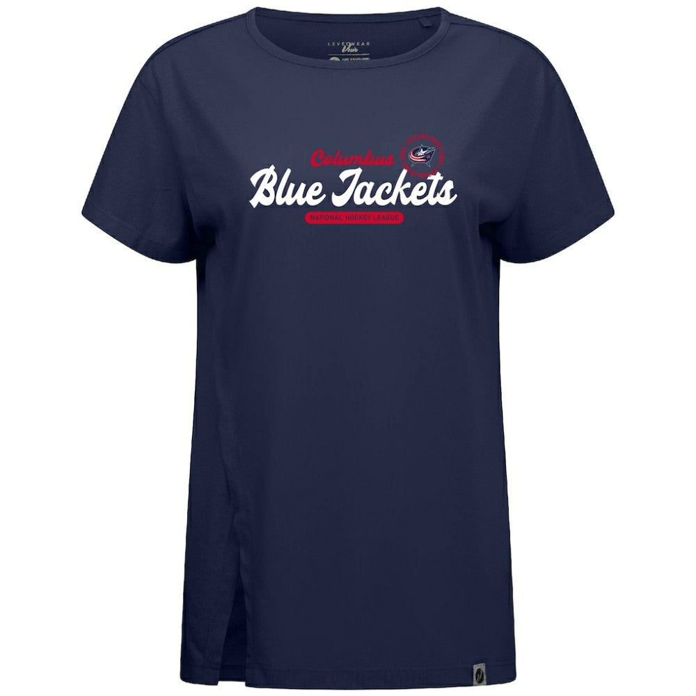 Columbus Blue Jackets Levelwear Women's Influx Monument T-Shirt - Navy - NHL