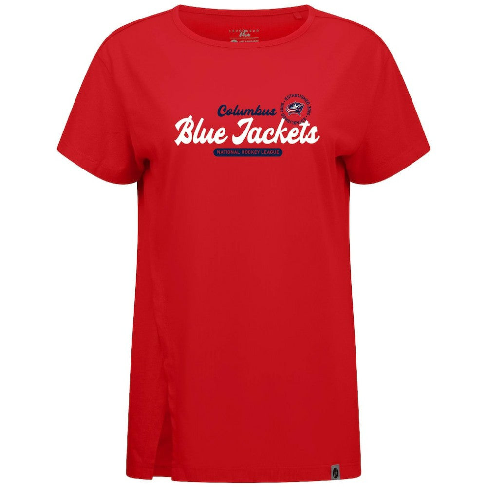 Columbus Blue Jackets Levelwear Women's Influx Monument T-Shirt - Red - NHL