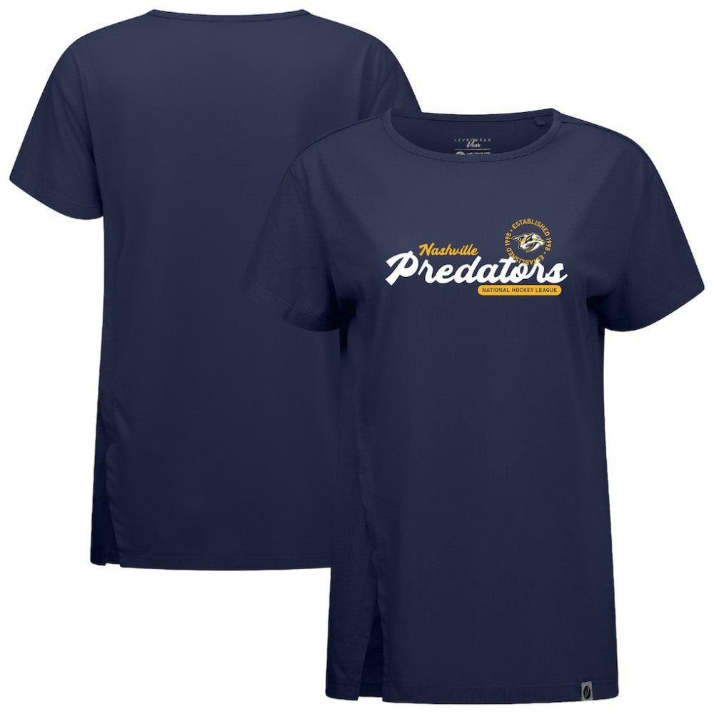 Nashville Predators Levelwear Women's Influx Monument T-Shirt - Navy - NHL