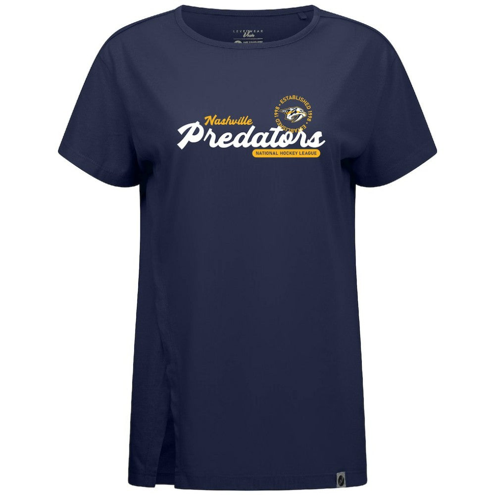 Nashville Predators Levelwear Women's Influx Monument T-Shirt - Navy - NHL