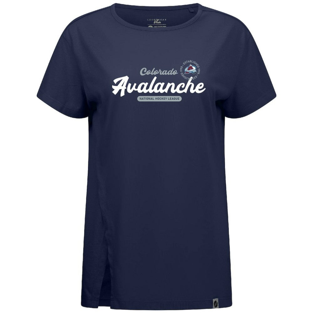 Colorado Avalanche Levelwear Women's Influx Monument T-Shirt - Navy - NHL