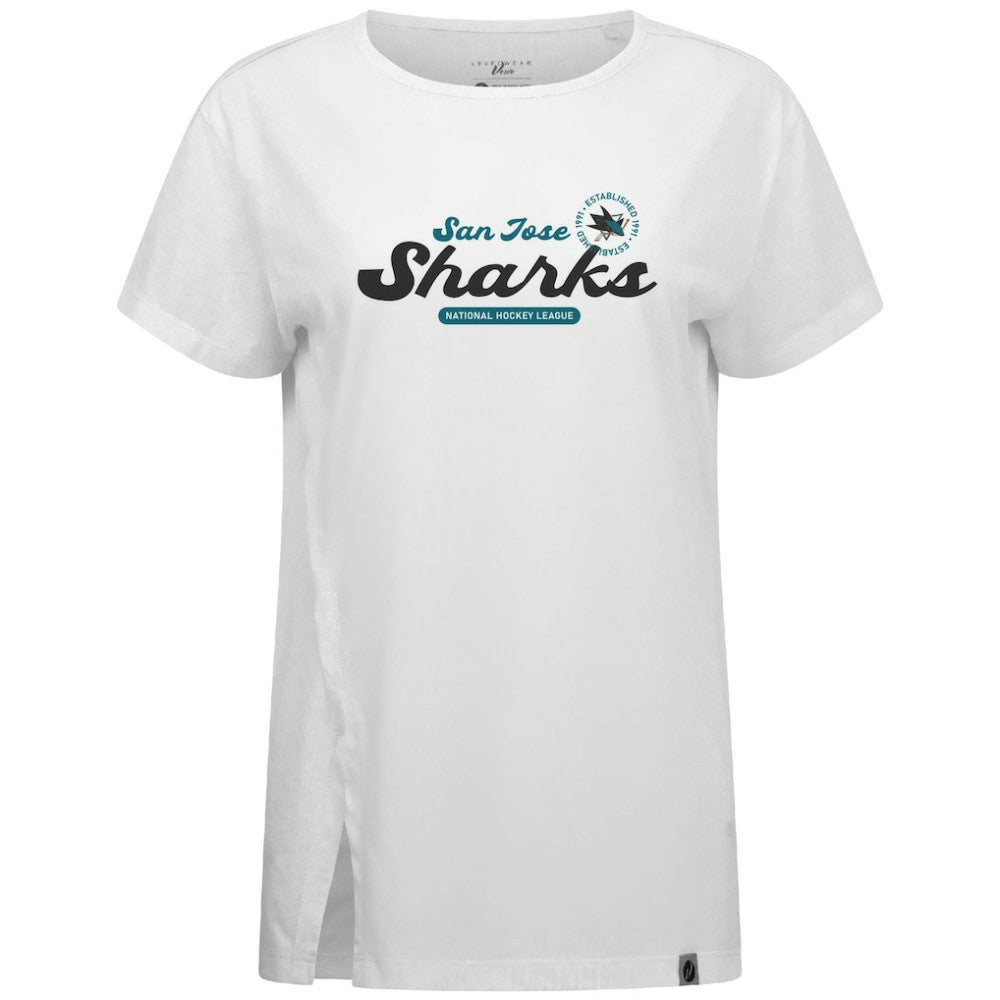 San Jose Sharks Levelwear Women's Influx Monument T-Shirt - White - NHL
