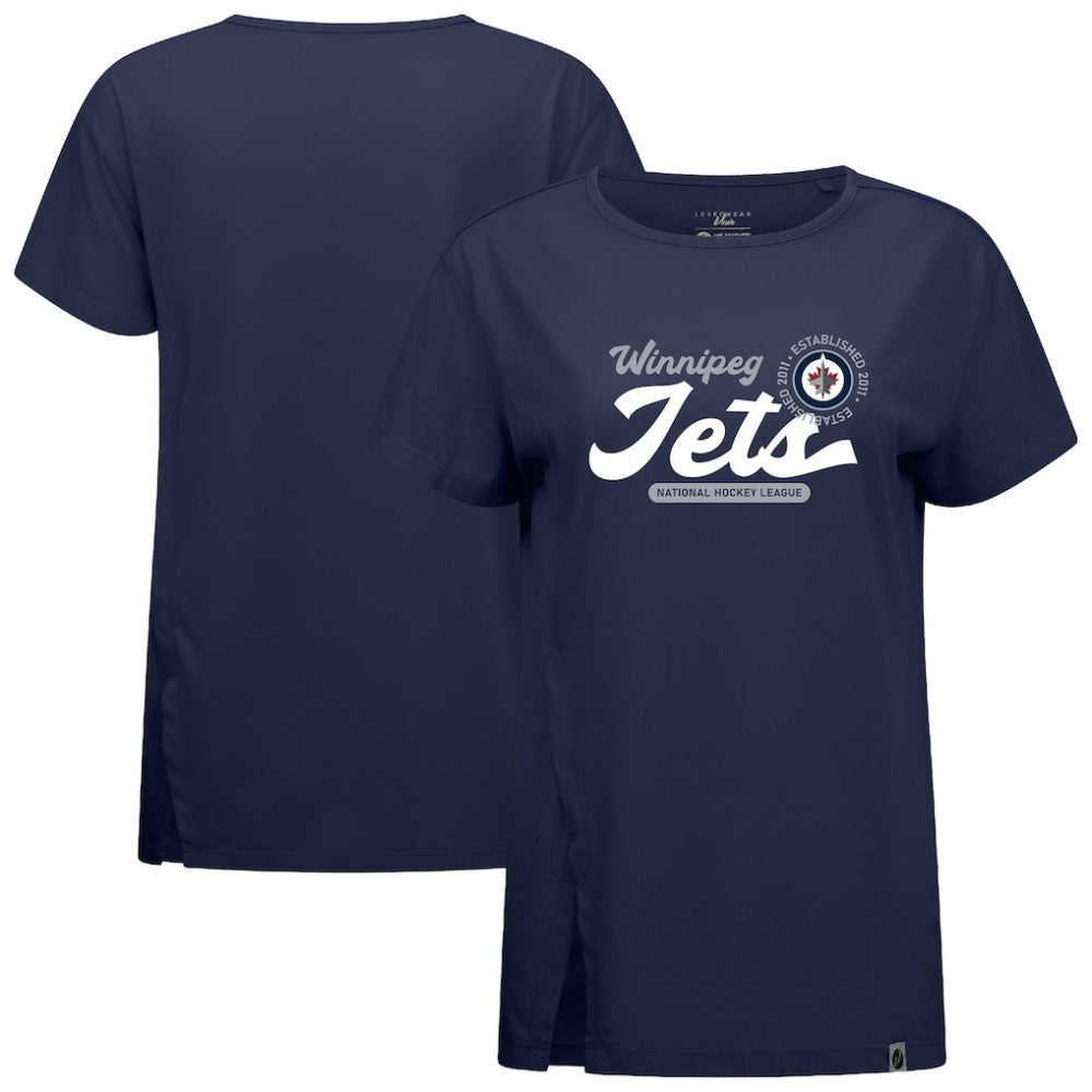 Winnipeg Jets Levelwear Women's Influx Monument T-Shirt - Navy - NHL