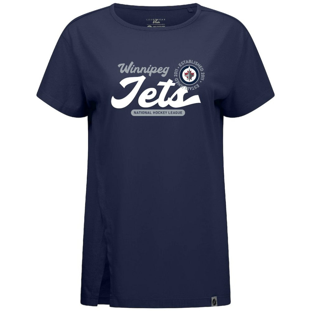 Winnipeg Jets Levelwear Women's Influx Monument T-Shirt - Navy - NHL