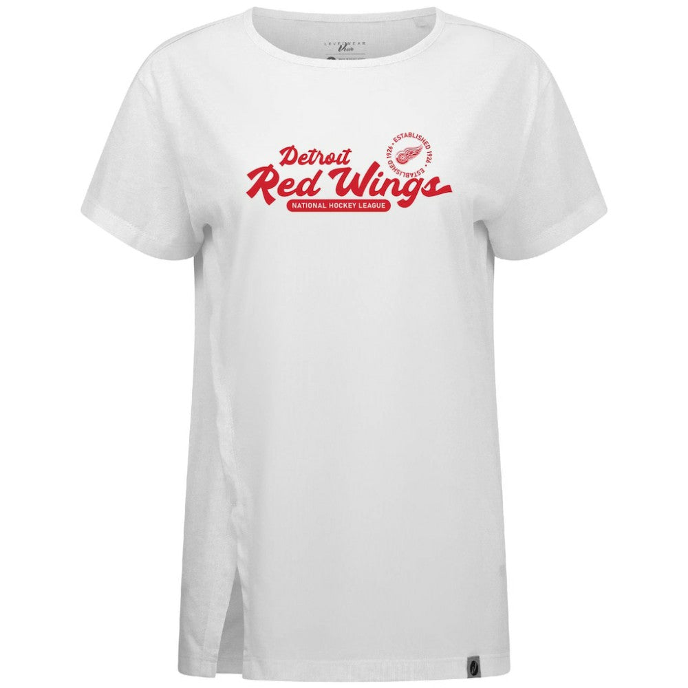 Detroit Red Wings Levelwear Women's Influx Monument T-Shirt - White - NHL