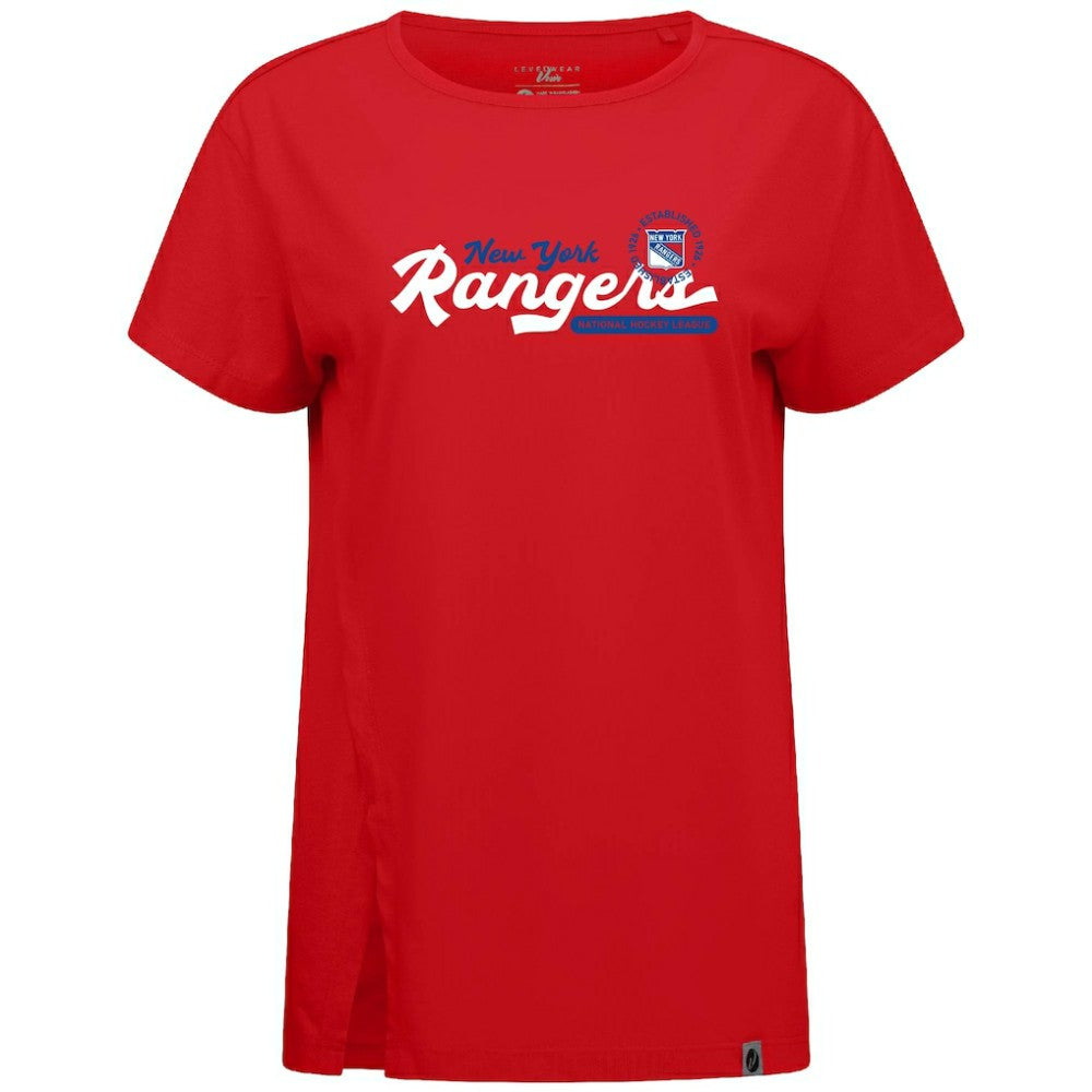 New York Rangers Levelwear Women's Influx Monument T-Shirt - Red - NHL