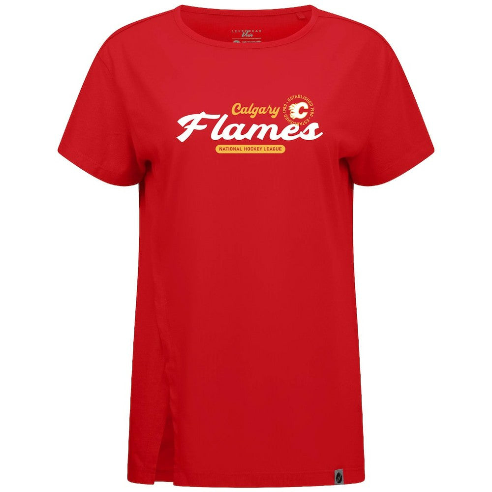 Calgary Flames Levelwear Women's Influx Monument T-Shirt - Red - NHL