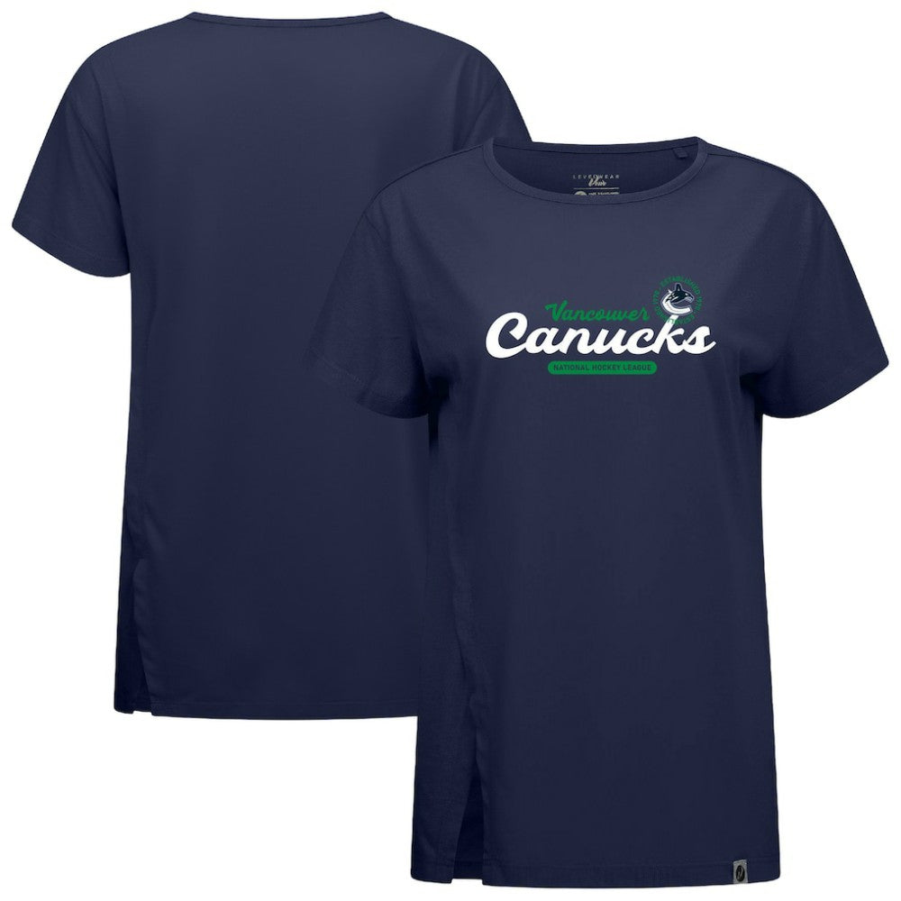 Vancouver Canucks Levelwear Women's Influx Monument T-Shirt - Navy - NHL