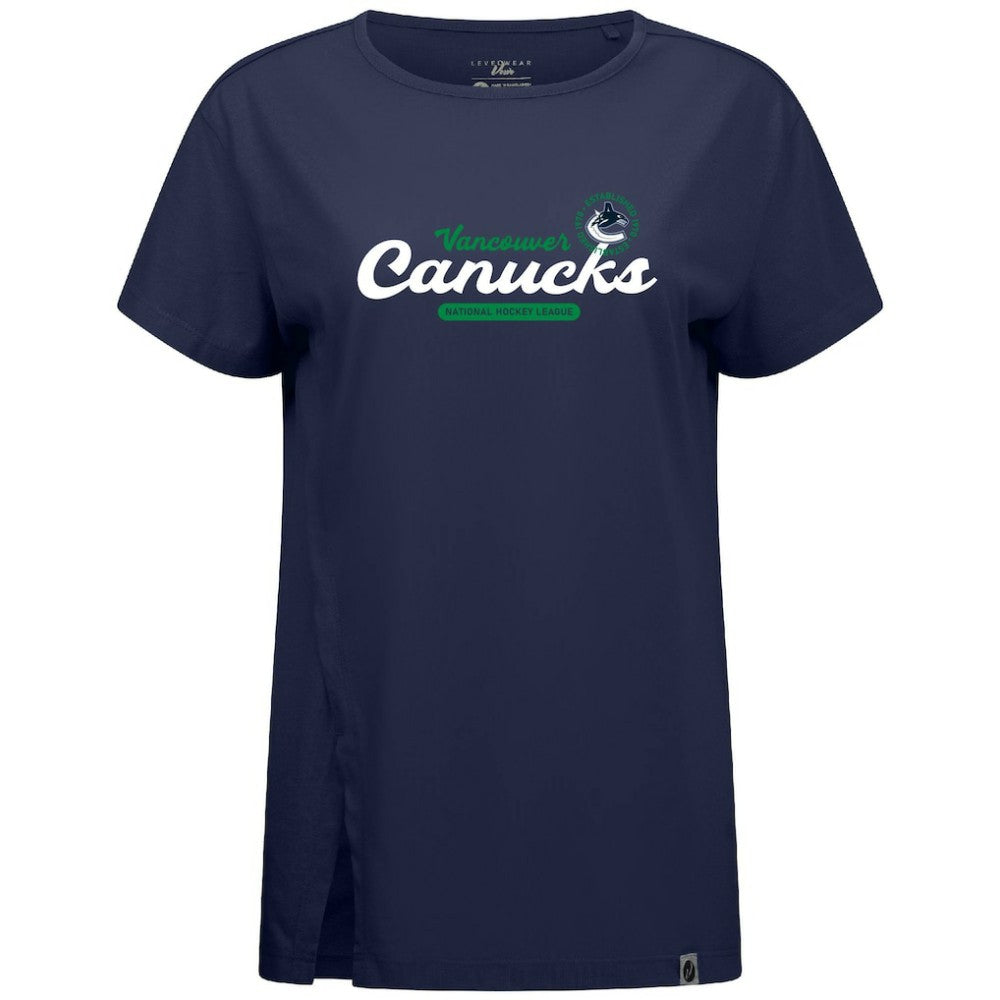 Vancouver Canucks Levelwear Women's Influx Monument T-Shirt - Navy - NHL