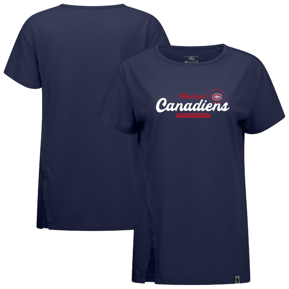 Montreal Canadiens Levelwear Women's Influx Monument T-Shirt - Navy - NHL