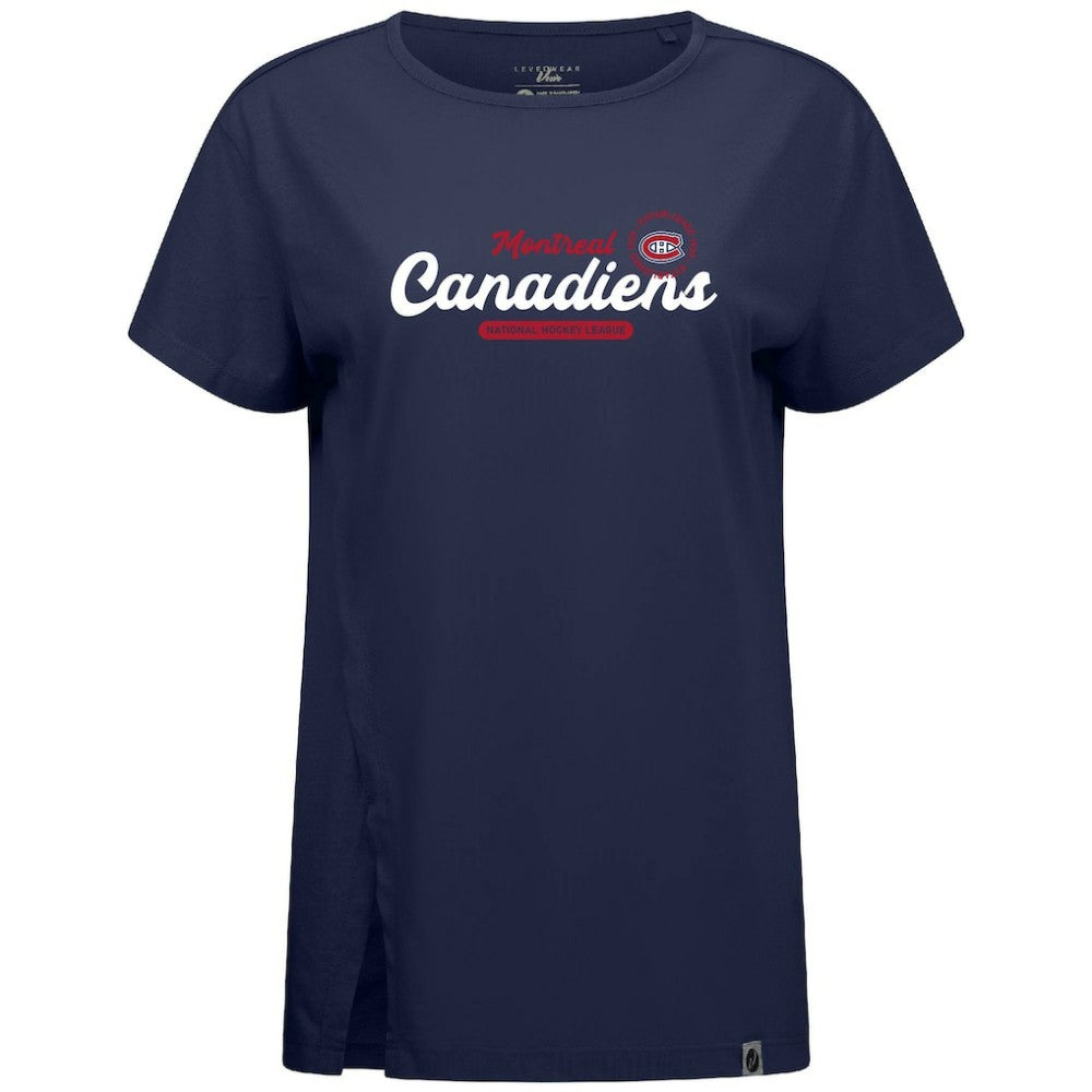Montreal Canadiens Levelwear Women's Influx Monument T-Shirt - Navy - NHL