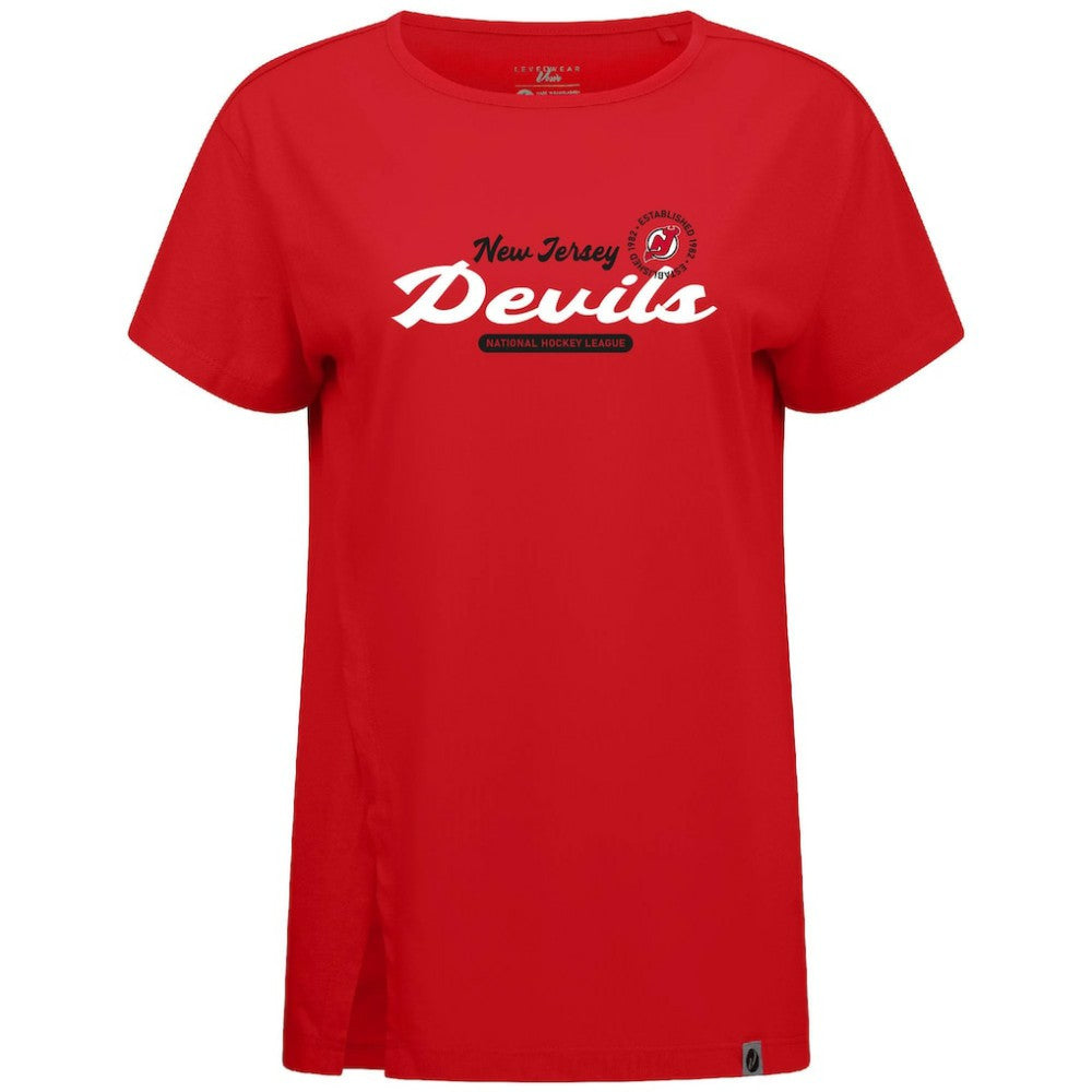 New Jersey Devils Levelwear Women's Influx Monument T-Shirt - Red - NHL