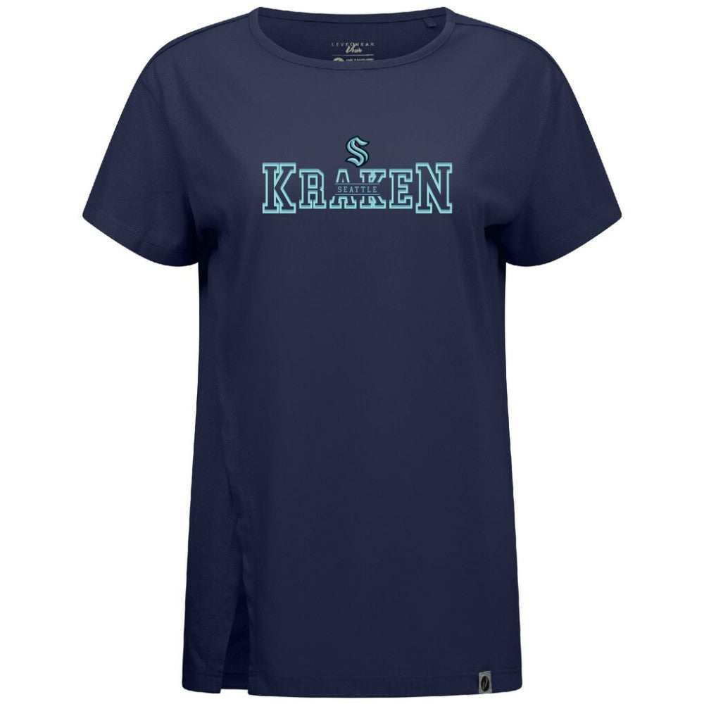 Seattle Kraken Levelwear Women's Influx Journey T-Shirt - Deep Sea Blue - NHL