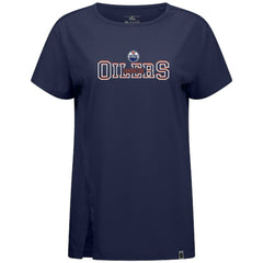 Edmonton Oilers Levelwear Women's Influx Journey T-Shirt - Navy - NHL