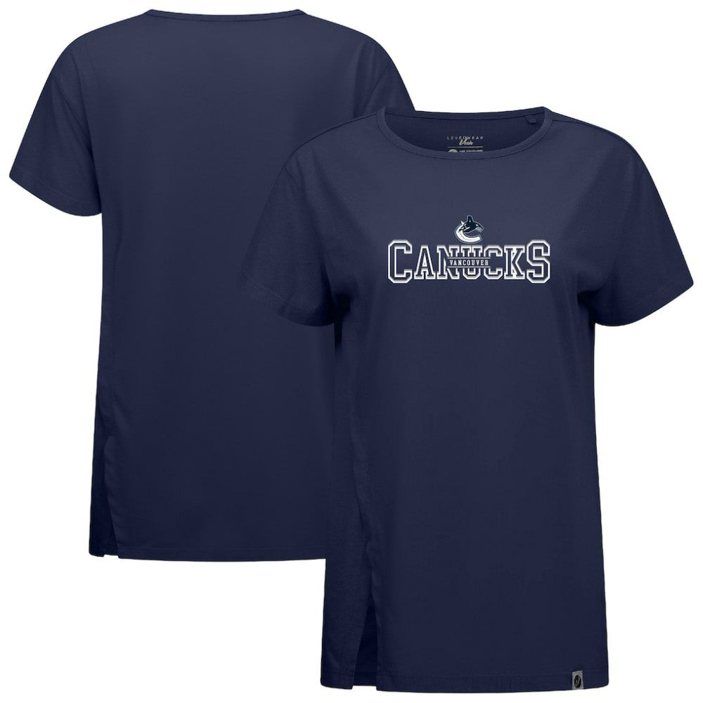 Vancouver Canucks Levelwear Women's Influx Journey T-Shirt - Navy - NHL