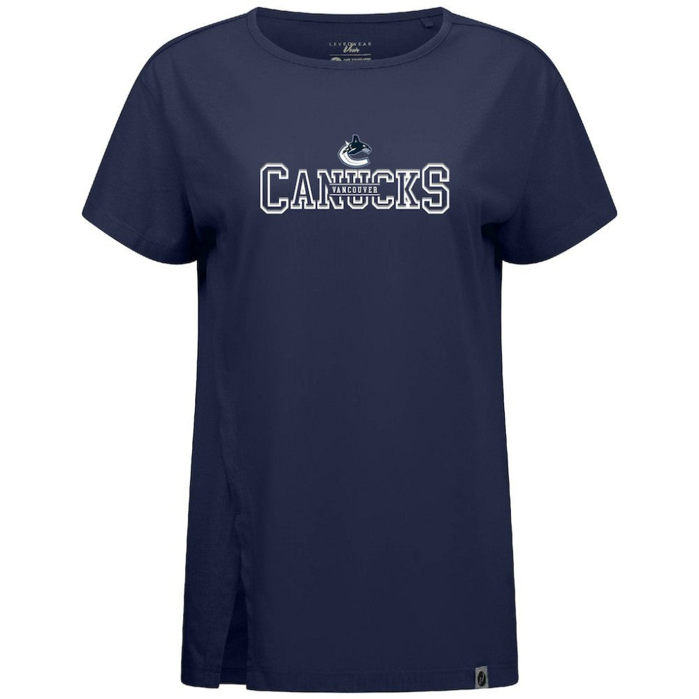 Vancouver Canucks Levelwear Women's Influx Journey T-Shirt - Navy - NHL
