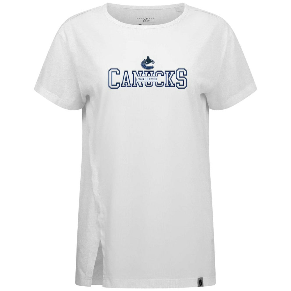 Vancouver Canucks Levelwear Women's Influx Journey T-Shirt - White - NHL