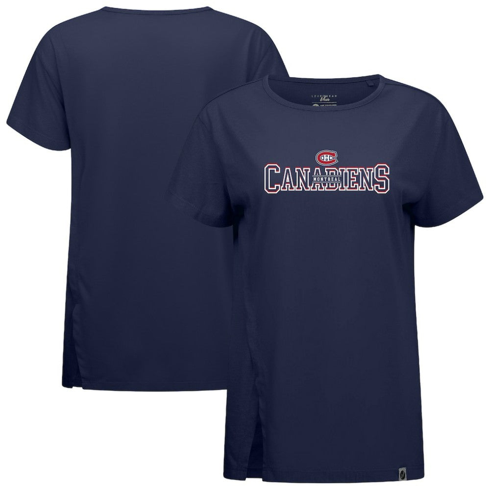 Montreal Canadiens Levelwear Women's Influx Journey T-Shirt - Navy - NHL