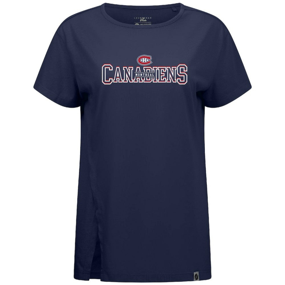 Montreal Canadiens Levelwear Women's Influx Journey T-Shirt - Navy - NHL