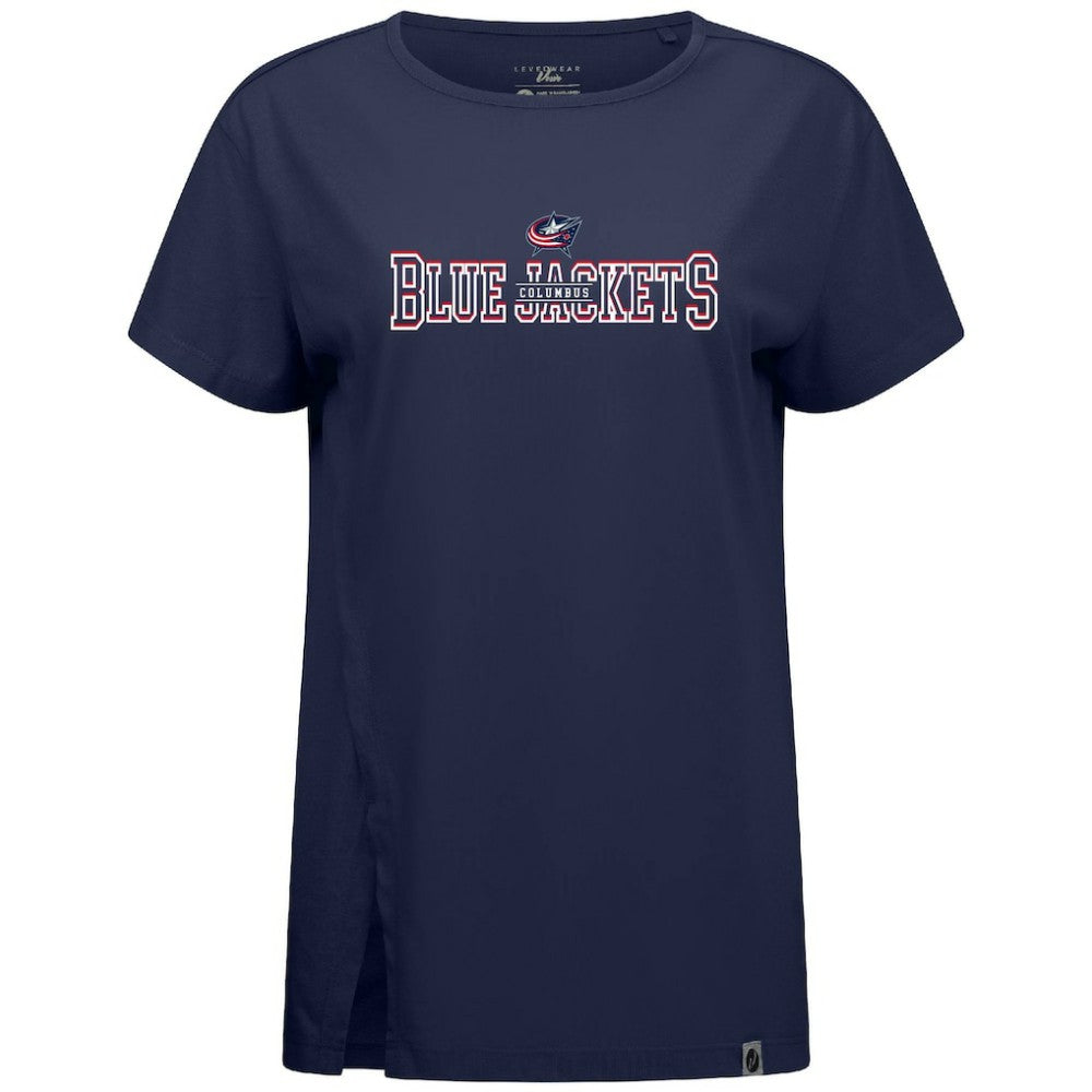 Columbus Blue Jackets Levelwear Women's Influx Journey T-Shirt - Navy - NHL