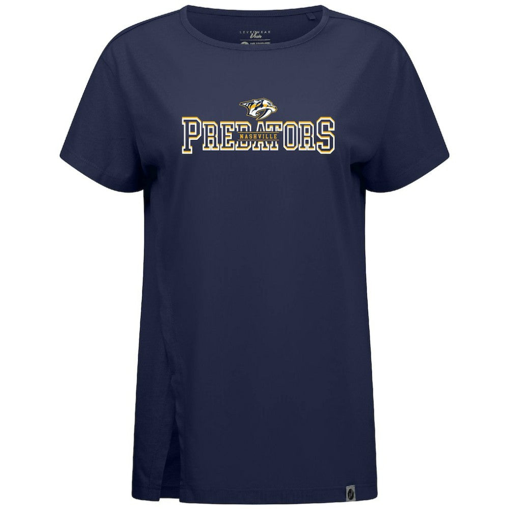 Nashville Predators Levelwear Women's Influx Journey T-Shirt - Navy - NHL