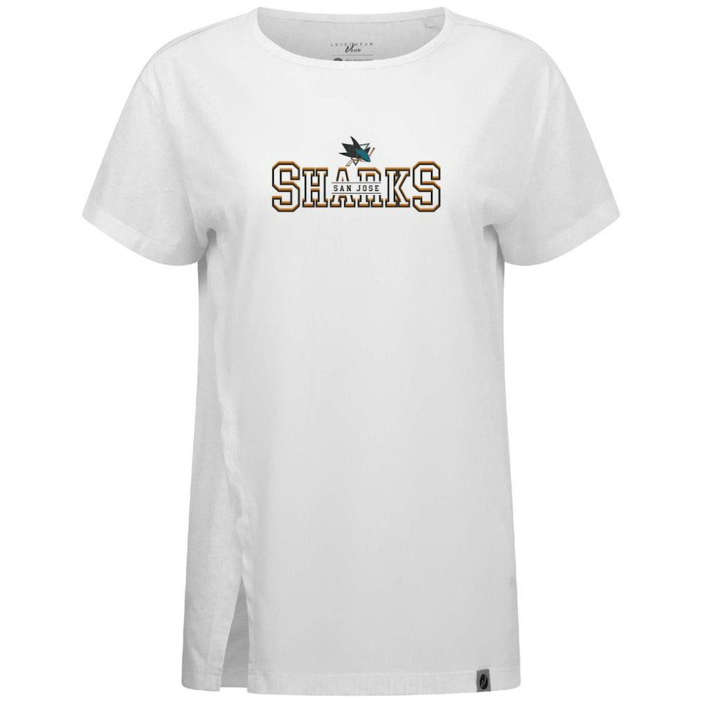 San Jose Sharks Levelwear Women's Influx Journey T-Shirt - White - NHL