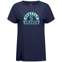 Seattle Kraken Levelwear Women's Influx Banner Arch T-Shirt - Deep Sea Blue - NHL