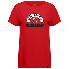 New Jersey Devils Levelwear Women's Influx Banner Arch T-Shirt - Red - NHL