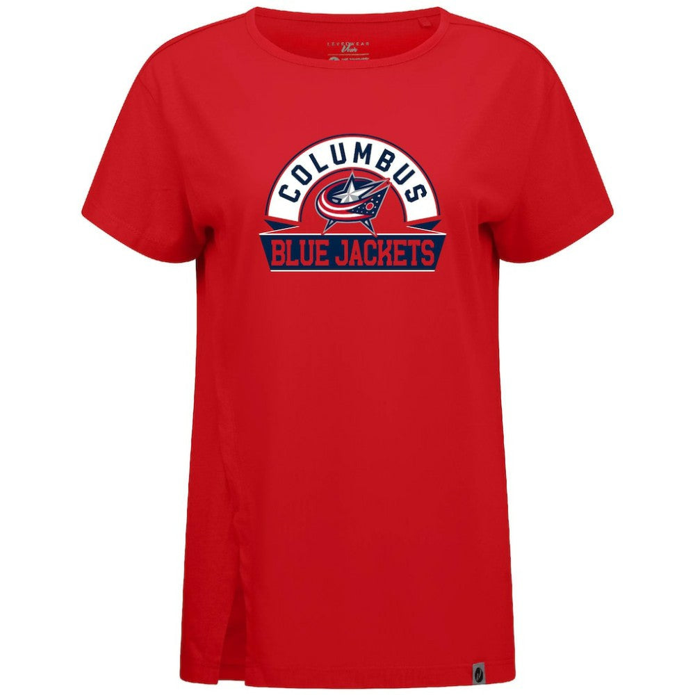 Columbus Blue Jackets Levelwear Women's Influx Banner Arch T-Shirt - Red - NHL