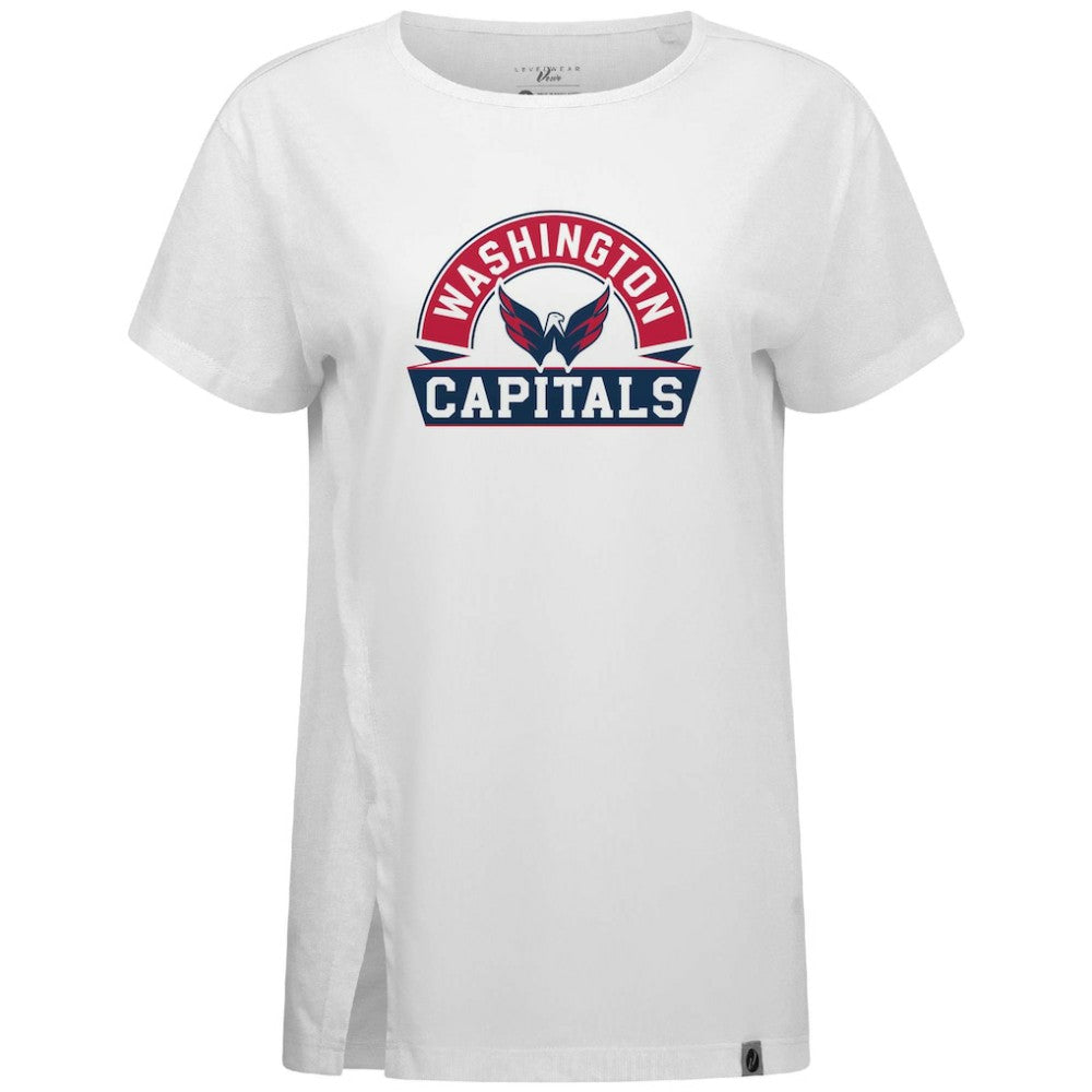 Washington Capitals Levelwear Women's Influx Banner Arch T-Shirt - White - NHL