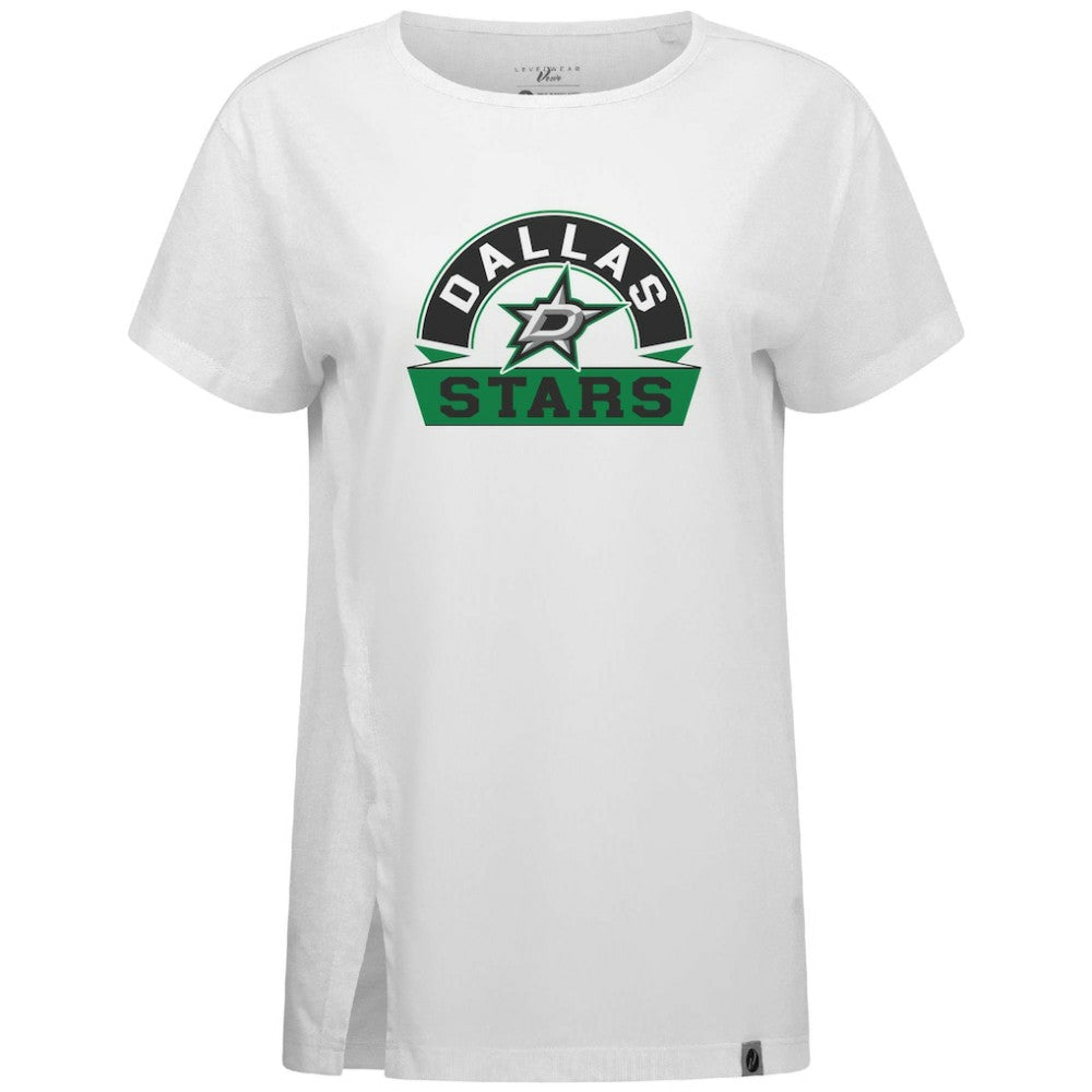 Dallas Stars Levelwear Women's Influx Banner Arch T-Shirt - White - NHL