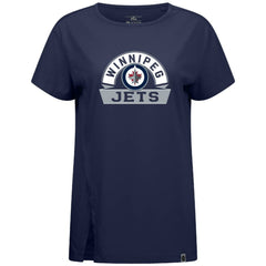 Winnipeg Jets Levelwear Women's Influx Banner Arch T-Shirt - Navy - NHL