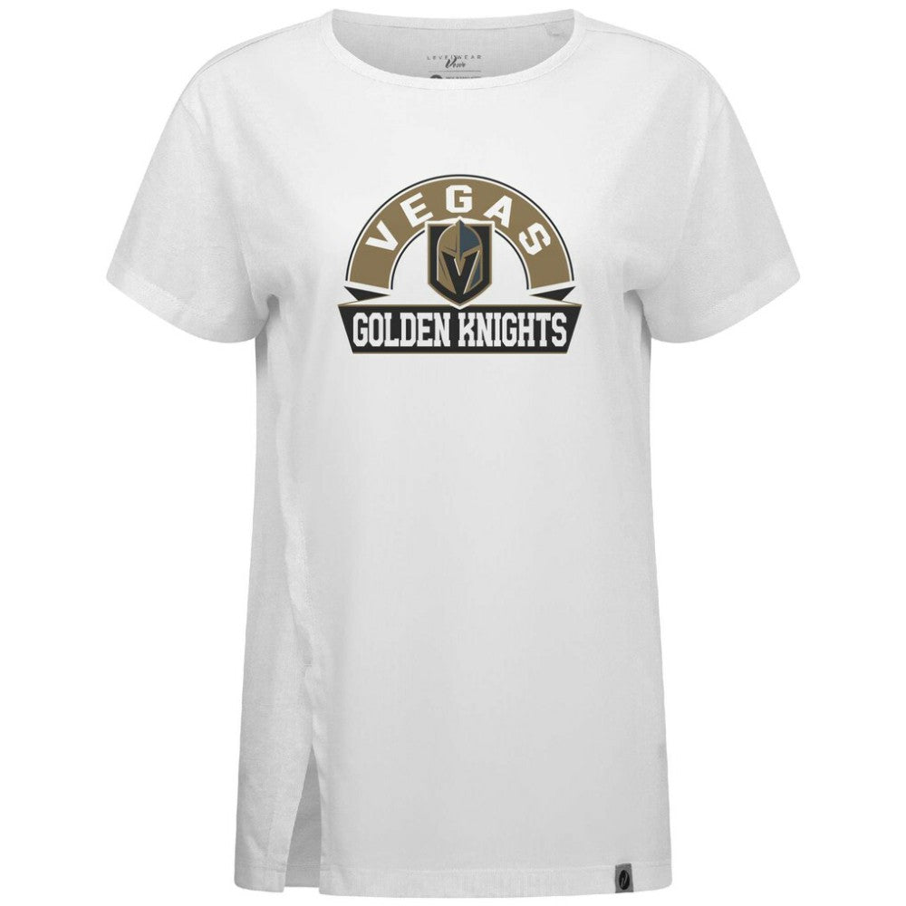 Vegas Golden Knights Levelwear Women's Influx Banner Arch T-Shirt - White - NHL