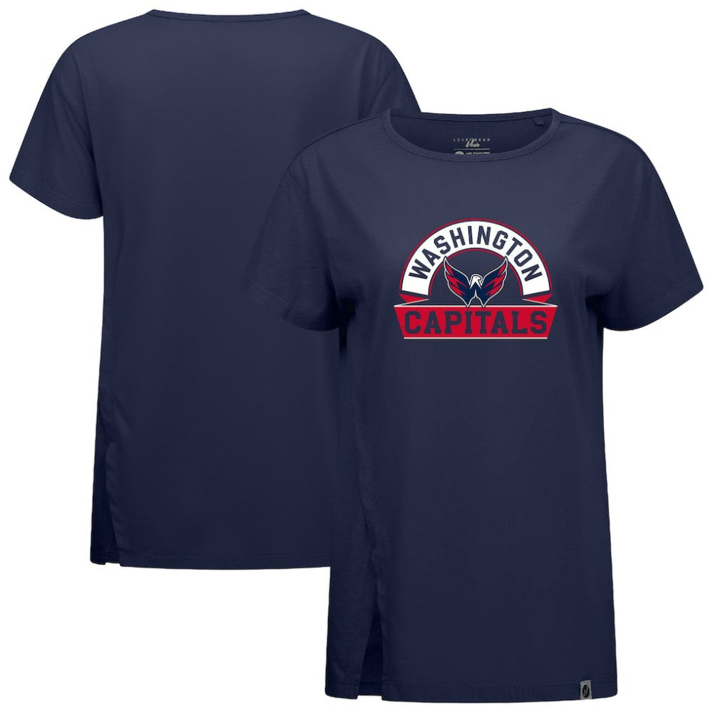 Washington Capitals Levelwear Women's Influx Banner Arch T-Shirt - Navy - NHL