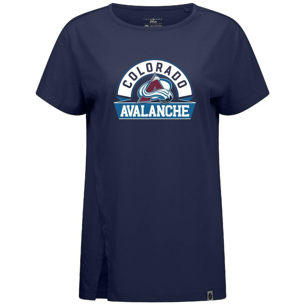 Colorado Avalanche Levelwear Women's Influx Banner Arch T-Shirt - Navy - NHL