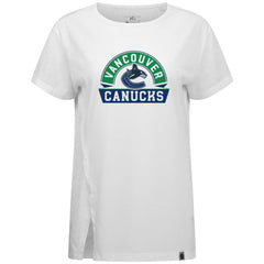 Vancouver Canucks Levelwear Women's Influx Banner Arch T-Shirt - White - NHL