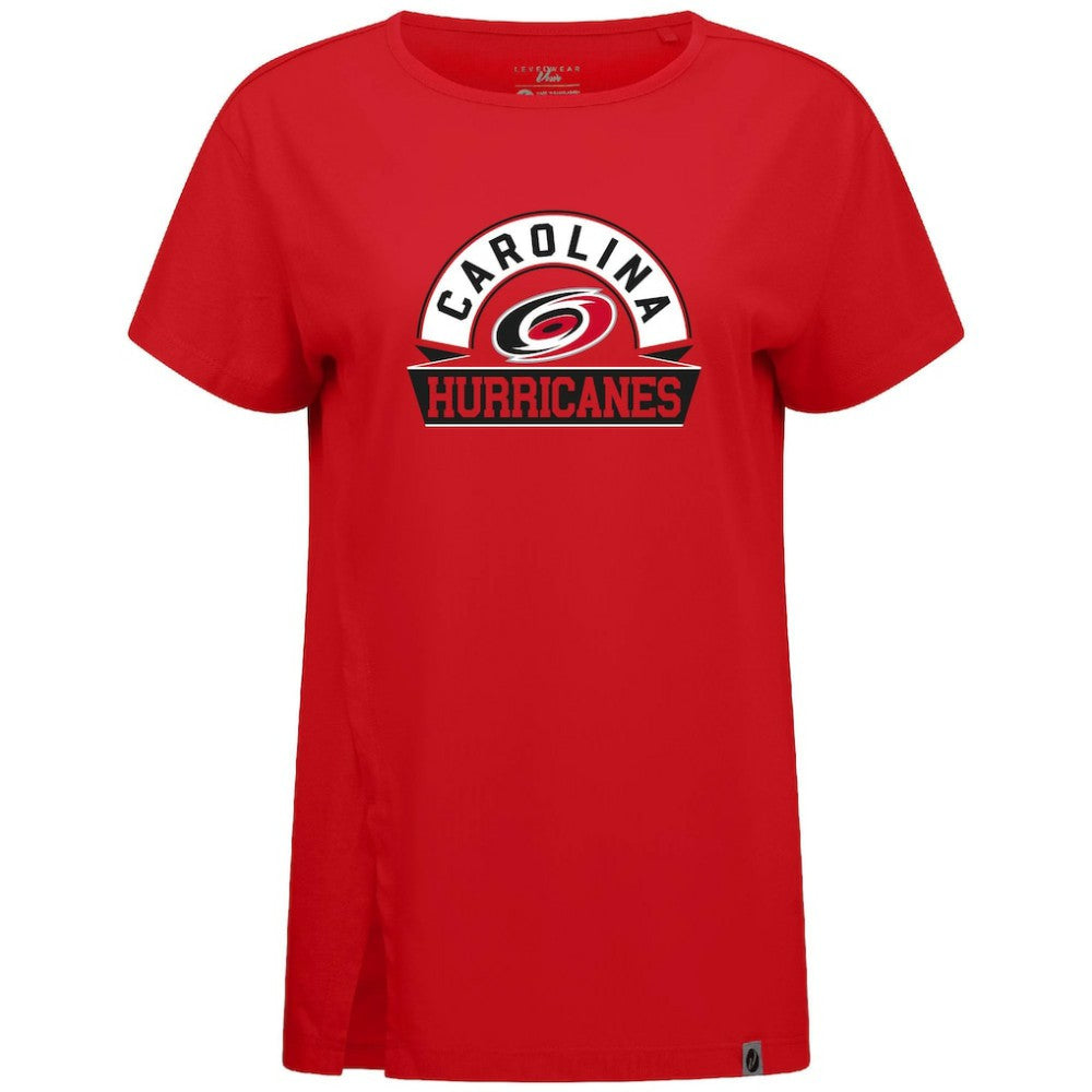 Carolina Hurricanes Levelwear Women's Influx Banner Arch T-Shirt - Red - NHL