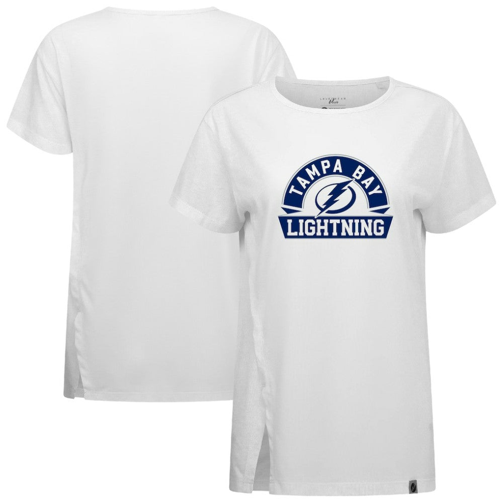 Tampa Bay Lightning Levelwear Women's Influx Banner Arch T-Shirt - White - NHL